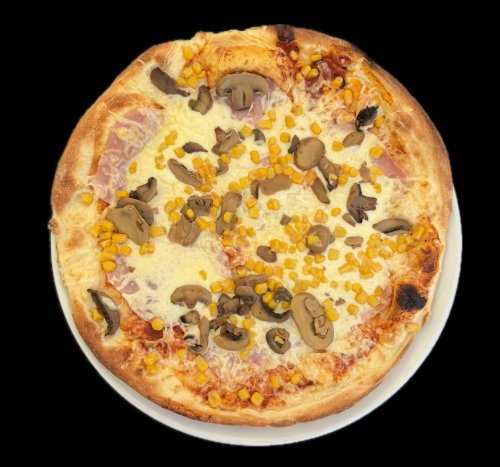 Sonka gomba kukorica pizza