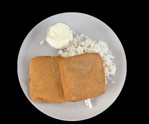 Rántott sajt rizs tartár